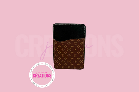 Brown LV Sticky Card Holder