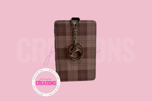 Brown Tartan Keyring card holder