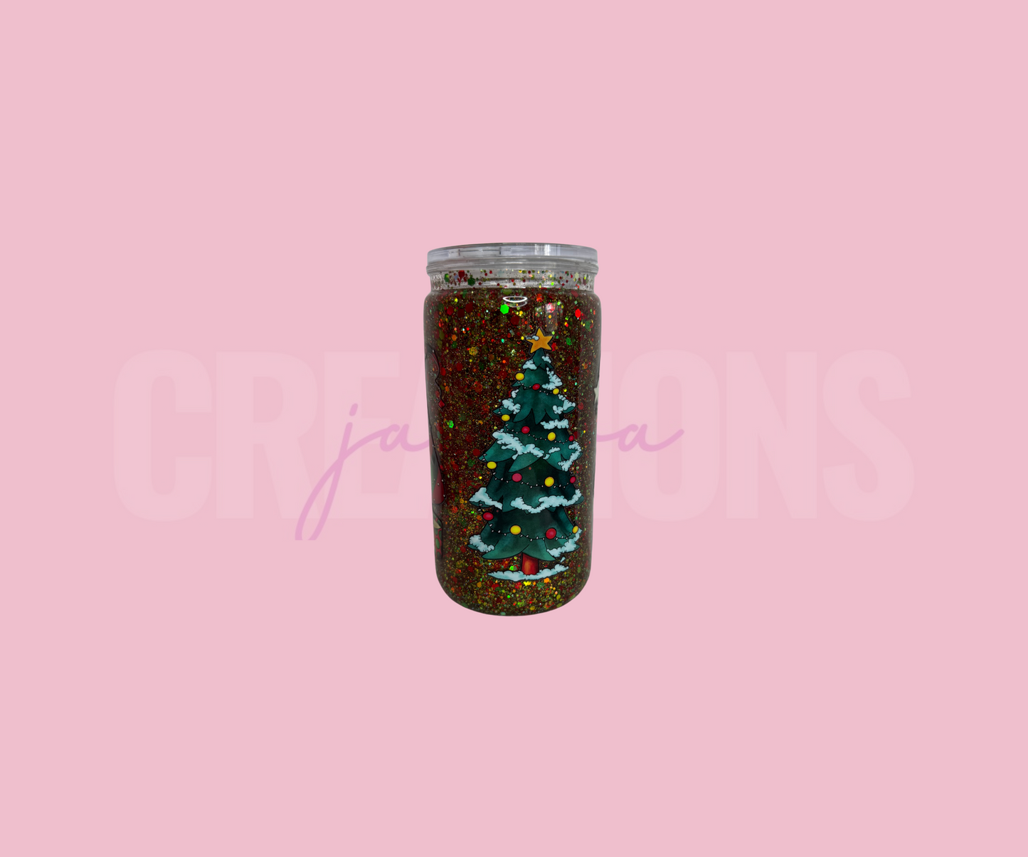 PRE MADE: 16oz Snowglobe - Christmas Tree