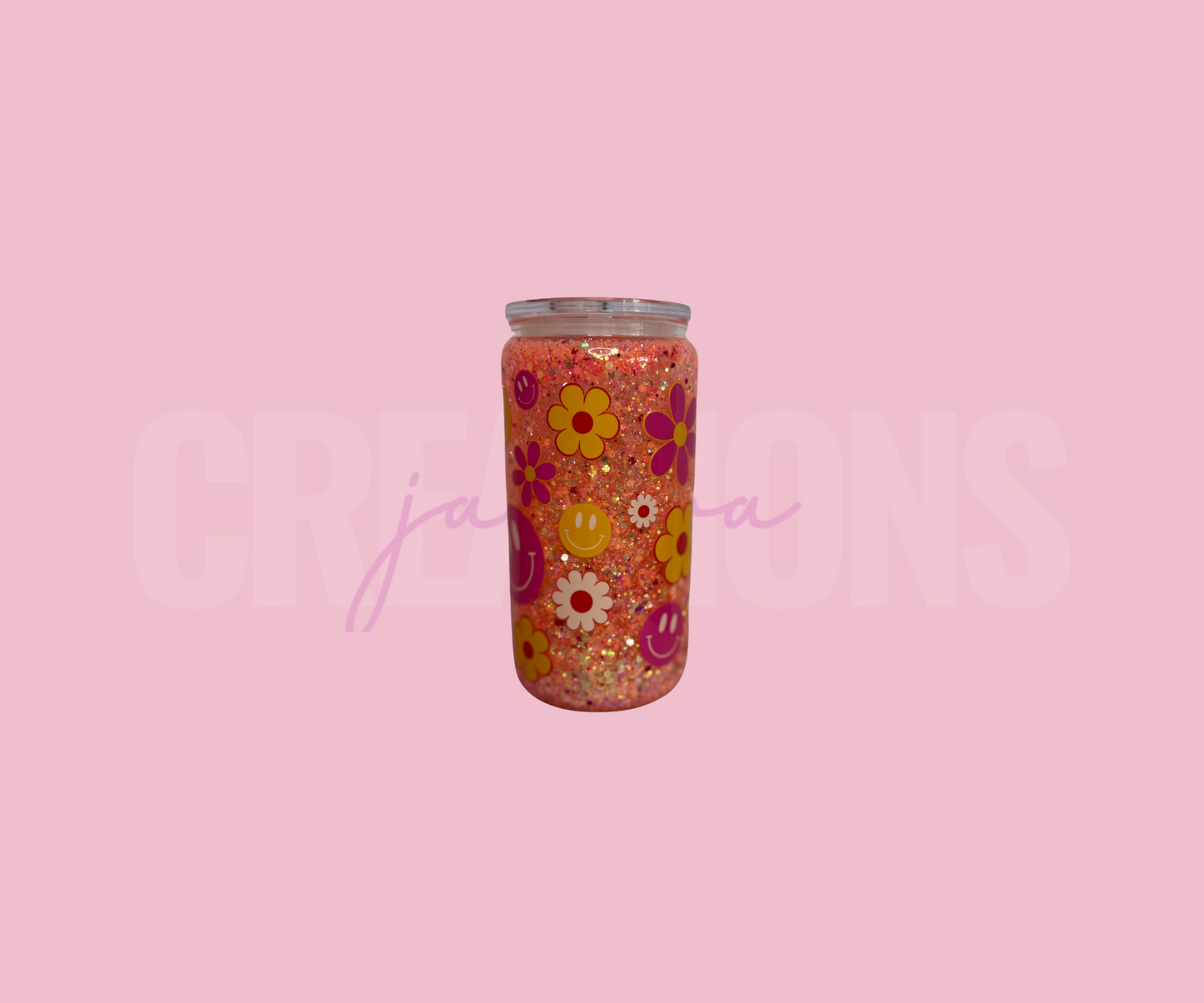 PRE MADE: 16oz Glass Snowglobe - Flowers