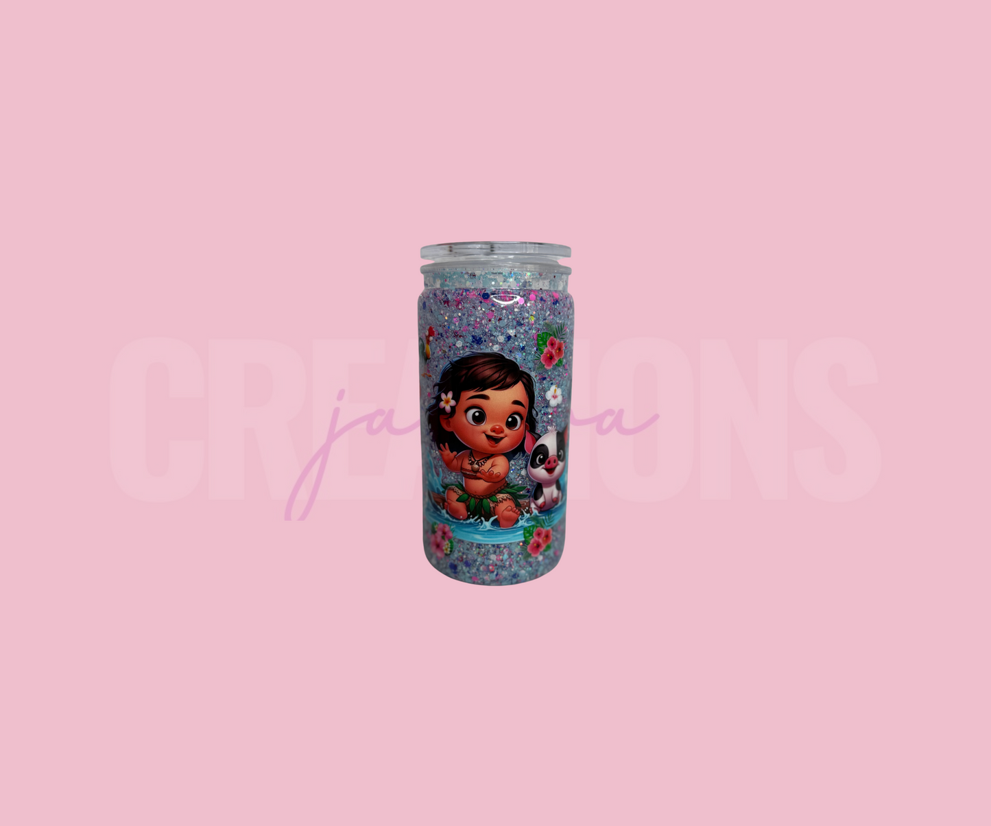 PRE MADE: 16oz Snowglobe - Baby Moana